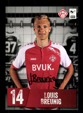 Louis Breunig Autogrammkarte Würzburger Kickers 2021-22 Original Signiert