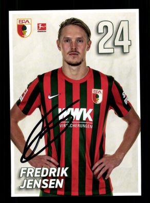 Fredrik Jensen Autogrammkarte FC Augsburg 2021-22 Original Signiert