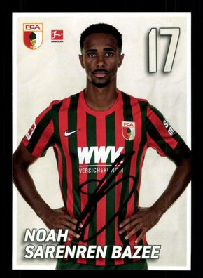 Noah Sarenren Bazee Autogrammkarte FC Augsburg 2021-22 Original Signiert