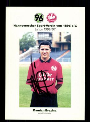 Damian Brezina Autogrammkarte Hannover 96 1996-97 Original Signiert