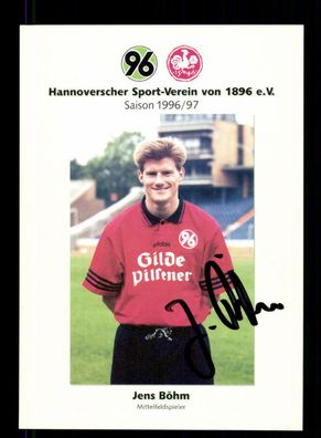 Jens Böhm Autogrammkarte Hannover 96 1996-97 Original Signiert