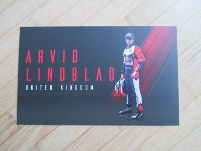 Red Bull Junior Team - Arvid Lindblad - Autogrammkarte!!