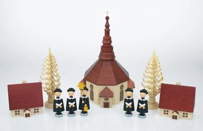 Seiffener Kirche15 cm Kapelle Weihnachten Tischschmuck Deko natur 204/127 KN 