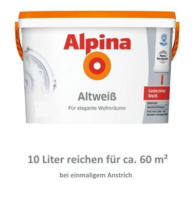 Alpina Altweiß Innenfarbe gedecktes Weiß edelmatt 10 Liter