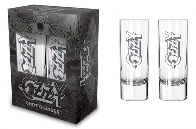 Ozzy Osbourne Logo Shotglas Schnapsglas Set NEU & 100% Merch!