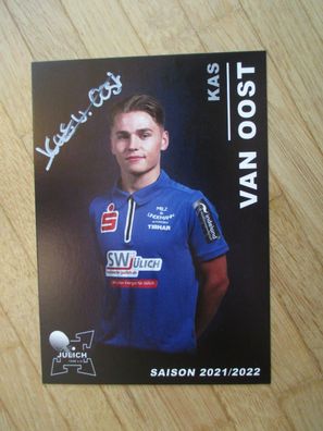 Tischtennis Bundesliga TTC Jülich Saison 21/22 Kas van Oost handsigniertes Autogramm!