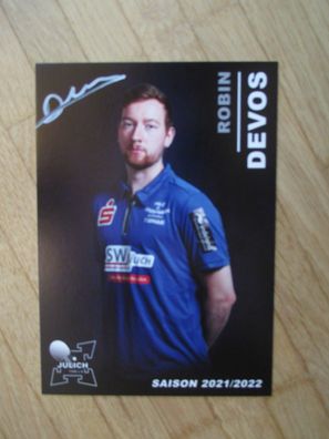 Tischtennis Bundesliga TTC Jülich Saison 21/22 Robin Devos - hands. Autogramm!