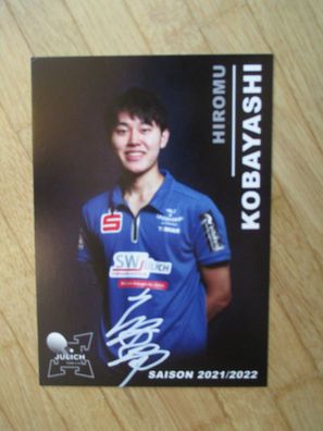 Tischtennis Bundesliga TTC Jülich Saison 21/22 Hiromu Kobayashi - hands. Autogramm!