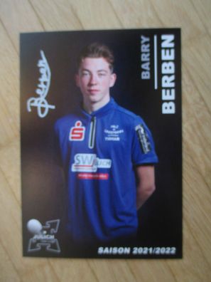 Tischtennis Bundesliga TTC Jülich Saison 21/22 Barry Berben - hands. Autogramm!