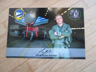 Bundeswehr Kommodore Luftwaffe Oberst Gordon Schnitger - handsigniertes Autogramm!