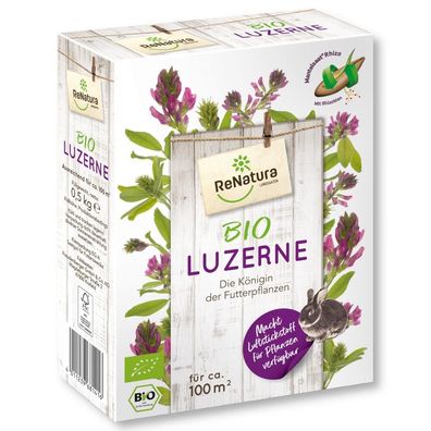 ReNatura Bio Luzerne (Medicago sativa) 0,5 kg Futterpflanze Saatgut mehrjährig