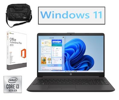 15,6" Notebook HP 250 G8 i3 2x3,4Ghz 8/256 Windows 11 Pro MS-Office 2019 Tasche