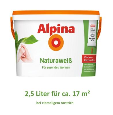 Alpina Natura Weiss Wandfarbe Weiß 2,5 Liter