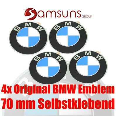 4x Original BMW Logo Emblem 70mm Plakette Felgenemblem Aufkleber selbstklebend