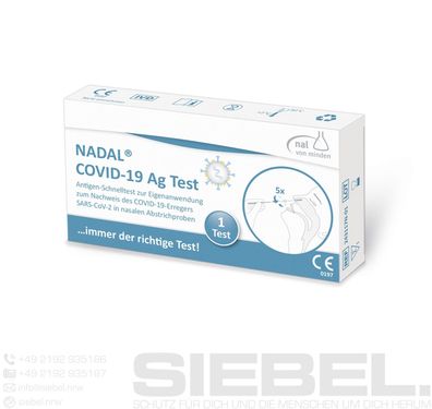 NADAL® COVID-19 Ag Schnelltest CE 0197, (einzelverp.), Corona, Antigen, Laientest
