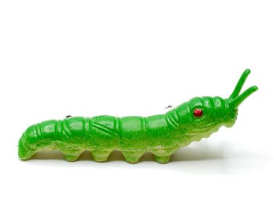 Raupe Brosche Miniblings Frühling Falter Insekt Raupen Kunststoff 3D grün