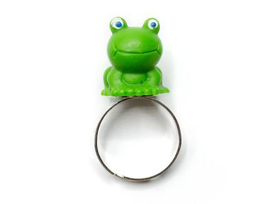 Frosch Ring Miniblings Fingerring Froschkönig Prinzessin Kinderring sitzend