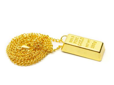 Goldbarren Kette Miniblings Anhänger Halskette 60cm Gold Barren Glücksbringer