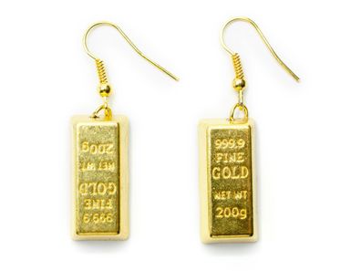 Goldbarren Ohrringe Miniblings Gold Barren Glück Geschenk Bankerin Glücksbringer