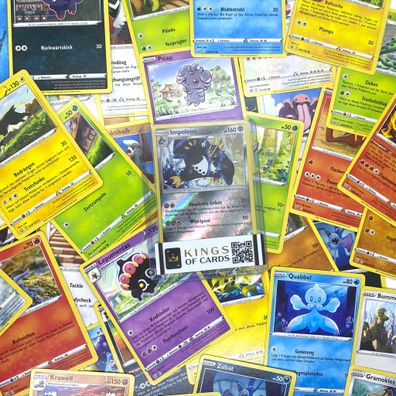 Pokemon Kartenpaket mit 50 Karten + Holokarte + KingsofCards Toploader Deutsch
