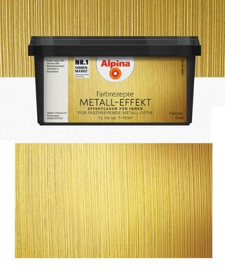 Alpina Farbrezepte 1 L. Metall-Effekt Gold, Wandfarbe Effektfarbe Goldeffekt