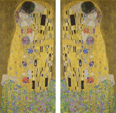 Persönliche Angebot Fotogardinen 3D Gustav Klimt The Kiss Maßanfertigung