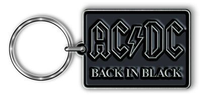 AC/ DC Back in Black Schlüsselanhänger Keychain aus Metall Offiziell lizensiert