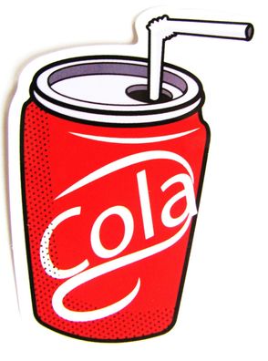 Coca Cola - Aufkleber - Dose mit Trinkhalm - Motiv 085 - 66 x 47 mm