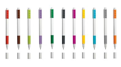 LEGO - Gelstifte Set (11 Farben) Kugelschreiber Stifte Schreibwaren Legeostein