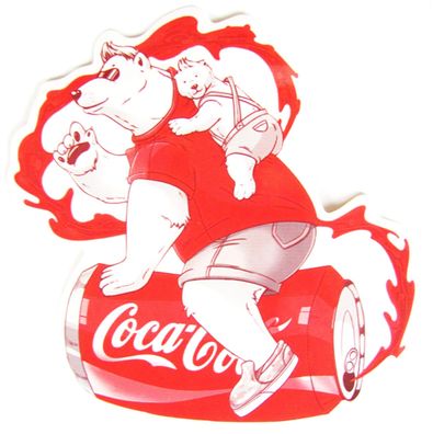 Coca Cola - Aufkleber - Eisbären auf Dose - 80 x 77 mm - Motiv 134