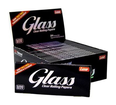 Glass Clear Rolling Papers, King Size Slim Blättchen aus Zellulose, transparent
