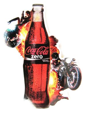 Coca Cola - Aufkleber - Flasche Zero - 91 x 66 mm - Motiv 139