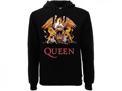 Queen Crest Logo Hoodie Pullover Sweater Black - Official Merchandise