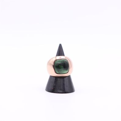 Xen Damen-Ring Edelstahl teilvergoldet Quarz grün Gr. 52 (16.6) - 011739G52