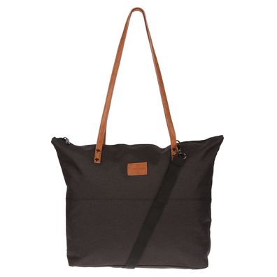 Nylon XL Damen Handtasche Shopper Bag Umhängetasche Schultertasche Schwarz Tasche