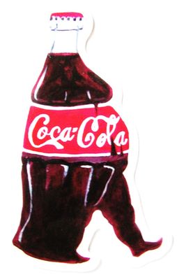 Coca Cola - Aufkleber - laufende Flasche - Motiv 103 - 66 x 42 mm