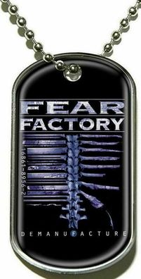 Fear Factory Demanufacture Merchandise Dog Tag mit Kugelkette (60 cm) Neu New