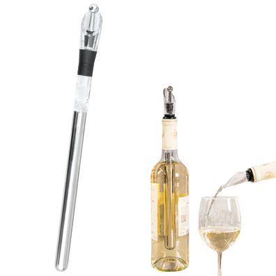 bremermann Wein-Ausgießer mit Edelstahl-Kühlstab und Weinverschluss, Weinkühler