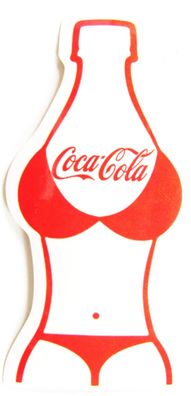 Coca Cola - Aufkleber - Schriftzug & Bikini - 73 x 34 mm - Motiv 136