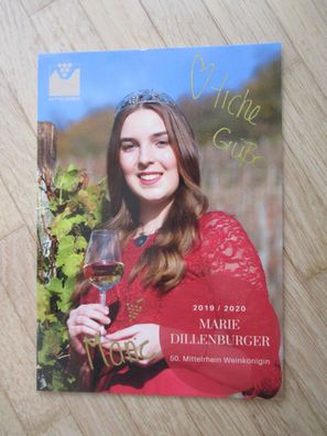 Mittelrhein Weinkönigin 2019/2020 Marie Dillenburger - handsigniertes Autogramm!!!