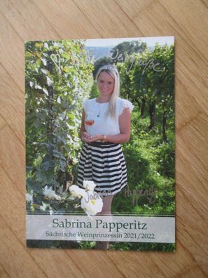 Sächsische Weinprinzessin 2021/2022 Sabrina Papperitz - handsigniertes Autogramm!!!