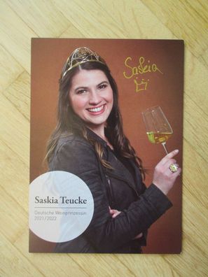 Deutsche Weinprinzessin 2021/2022 Saskia Teucke - handsigniertes Autogramm!!!