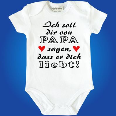 Baby Body Bodie Babybody Strampler Ich liebe dich - Auf Wunsch mit Mama oder Papa