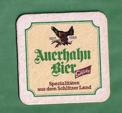 Auerhahn Bier Schlitzer Land - ein ungebrauchter Bierdeckel