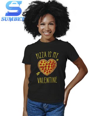 T-Shirt Damen-Pizza Is My Valentine
