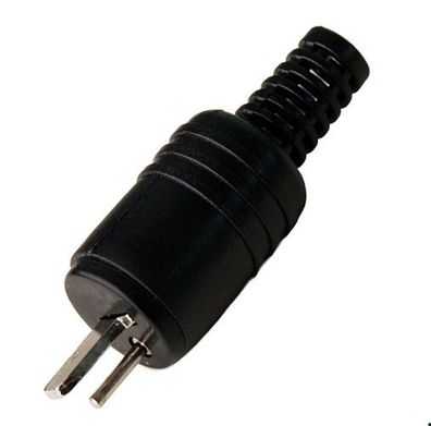 DIN 41529-Lautsprecherstecker 2-polig, mit Knickschutz BKL 0205003-K, schwarz 2St
