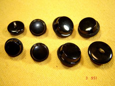 8 Knöpfe schwarz Kunststoff erhabene Knöpfe 2,3 cm und 1,6 cm K111