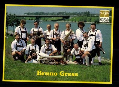 Bruno Gress und sein Blasorchester Autogrammkarte Original Signiert + M 7743
