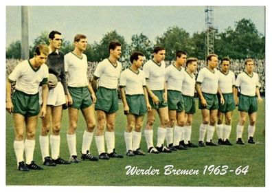 Werder Bremen Mannschaftskarte 1963-64 + 2