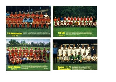 18 Mannschaftskarten Bundesliga Saison 1975-76